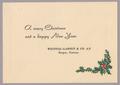 Letter: [Holiday Greeting Card from Westfal-Larsen & Co.]