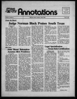 Primary view of South Texas College of Law, Annotations (Houston, Tex.), Vol. 10, No. 5, March, 1983