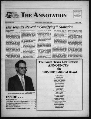 Primary view of South Texas College of Law, The Annotation (Houston, Tex.), Vol. 14, No. 6, March, 1986