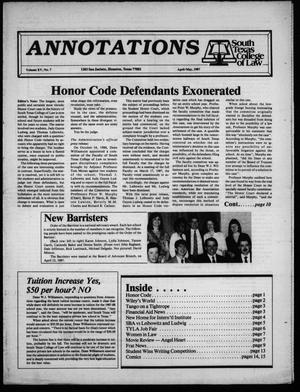 Primary view of Annotations, South Texas College of Law (Houston, Tex.), Vol. 15, No. 7, Ed. 1, April/May, 1987