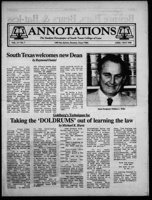 Primary view of Annotations (Houston, Tex.), Vol. 17, No. 7, Ed. 1, April/May, 1989