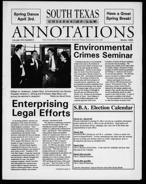 Primary view of South Texas College of Law Annotations (Houston, Tex.), Vol. 21, No. 5, Ed. 1, March, 1993