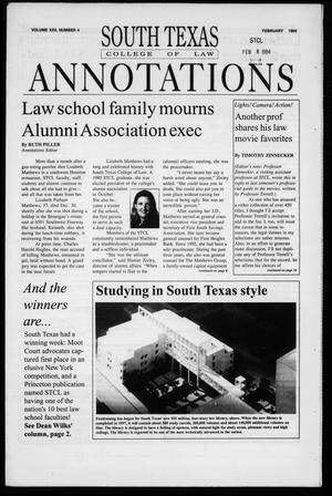 Primary view of South Texas College of Law Annotations (Houston, Tex.), Vol. 22, No. 4, Ed. 1, February, 1994