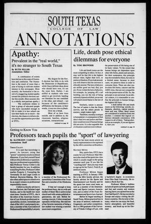 Primary view of South Texas College of Law Annotations (Houston, Tex.), Vol. 23, No. 4, Ed. 1, November, 1994