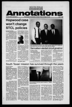 Primary view of South Texas College of Law Annotations (Houston, Tex.), Vol. 24, No. 8, Ed. 1, April, 1996