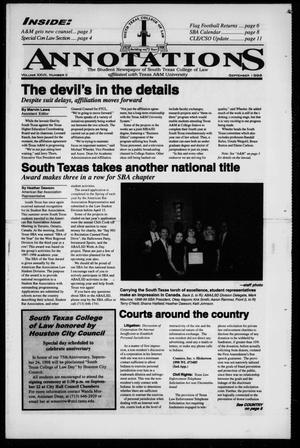 Primary view of South Texas College of Law Annotations (Houston, Tex.), Vol. 28, No. 2, Ed. 1, September, 1998