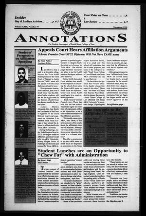 Primary view of South Texas College of Law Annotations (Houston, Tex.), Vol. 29, No. 4, Ed. 1, November, 1999