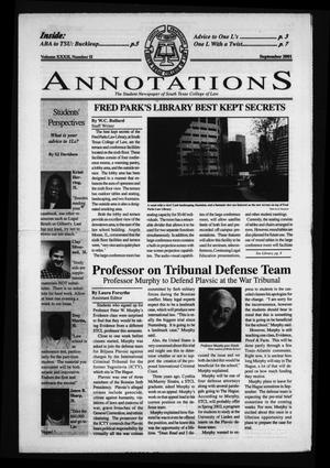 Primary view of object titled 'South Texas College of Law Annotations (Houston, Tex.), Vol. 32, No. 2, Ed. 1, September, 2001'.