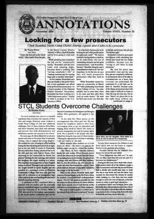 Primary view of object titled 'South Texas College of Law Annotations (Houston, Tex.), Vol. 39, No. 3, Ed. 1, November, 2006'.