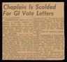 Clipping: [Clipping: Chaplain Is Scolded For GI Vote Letters #1]