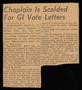 Clipping: [Clipping: Chaplain Is Scolded For GI Vote Letters #2]