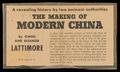 Clipping: [Clipping: Advertisement for the Book "The Making of Modern China"]