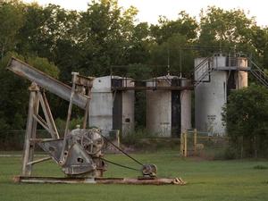 Primary view of Pump Jack and Storage Container Display: Spindletop Park