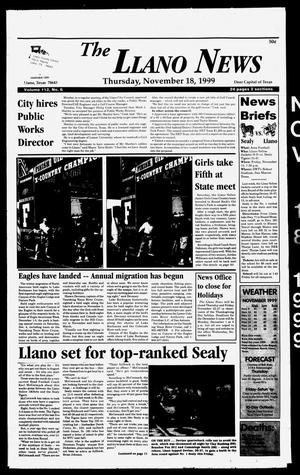 The Llano News (Llano, Tex.), Vol. 112, No. 6, Ed. 1 Thursday, November 18, 1999