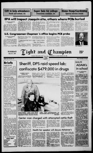 Light and Champion (Center, Tex.), Vol. 110, No. 18, Ed. 1 Tuesday, March 3, 1987