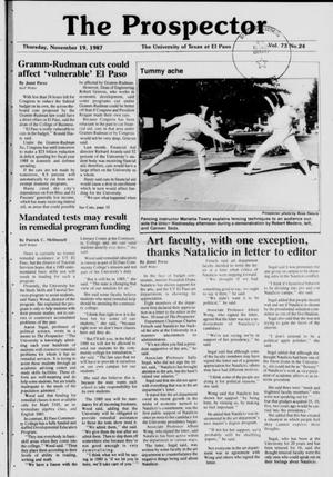 The Prospector (El Paso, Tex.), Vol. 73, No. 24, Ed. 1 Thursday, November 19, 1987