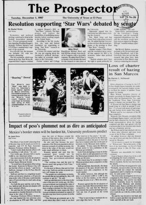 The Prospector (El Paso, Tex.), Vol. 73, No. 26, Ed. 1 Tuesday, December 1, 1987