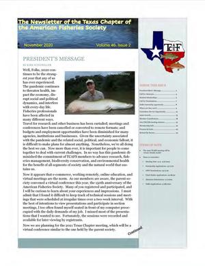 The Newsletter of the Texas Chapter of the American Fisheries Society, Volume 46, Number 2, November 2020