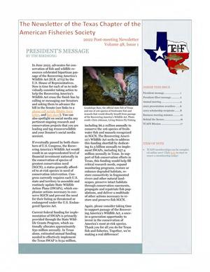 The Newsletter of the Texas Chapter of the American Fisheries Society, Volume 48, Number 1, 2022