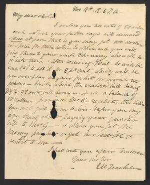 Primary view of [Letter from Elizabeth Upshur Teackle to her daughter, Elizabeth Ann Upshur Teackle, November 18, 1816]