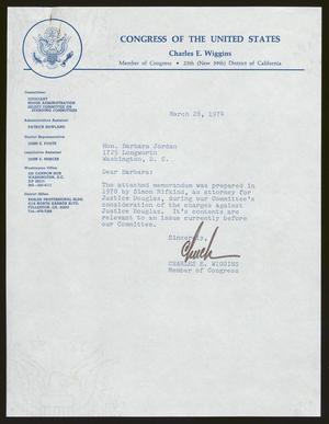 [Letter from Charles E. Wiggins to Barbara Jordan, March 28, 1974]