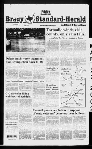 Primary view of Brady Standard-Herald and Heart O' Texas News (Brady, Tex.), Ed. 1 Friday, March 22, 2002