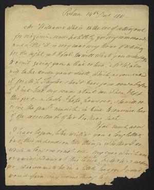 Primary view of [Letter from Elizabeth Upshur Teackle to her sister, Ann Upshur Eyre, December 14, 1811]