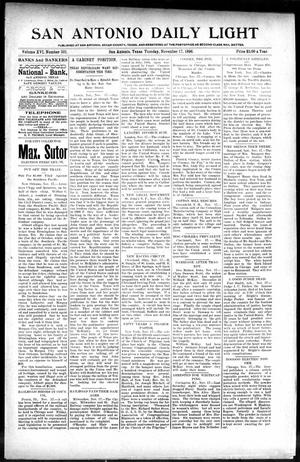Primary view of San Antonio Daily Light (San Antonio, Tex.), Vol. 16, No. 301, Ed. 1 Tuesday, November 17, 1896