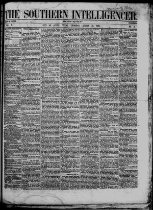 Primary view of The Southern Intelligencer. (Austin, Tex.), Vol. 2, No. 8, Ed. 1 Thursday, August 23, 1866