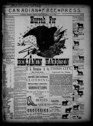 Primary view of Canadian Free Press. (Canadian, Tex.), Vol. 2, No. 16, Ed. 1 Wednesday, November 14, 1888