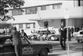 Photograph: [John F. Kennedy's hearse leaving Parkland Hospital]