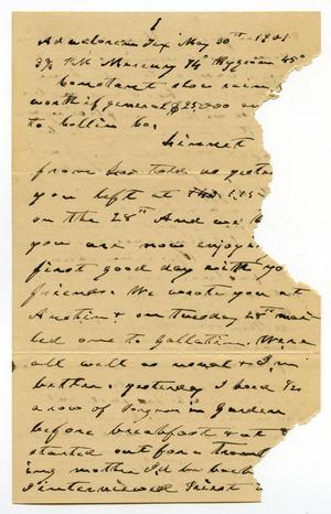 Primary view of [Letter from C. B. Moore to Linnet Moore, May 30, 1901]