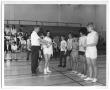 Photograph: [Photograph of Students Learning How to Hold a Badminton Racket]