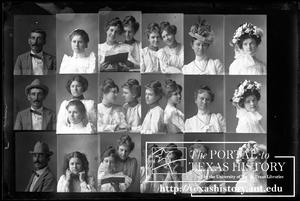 [In-camera composite of several photographs of people, including Gertrude Snearly Kelley]