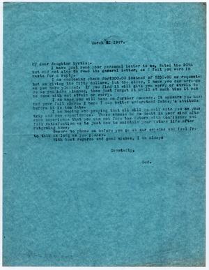 [Letter from Dr. Edwin D. Moten to Myrtle Moten Dabney, March 21, 1947]