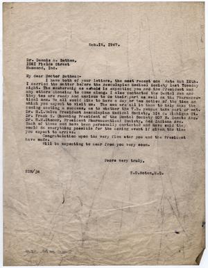 [Letter from Dr. Edwin D. Moten to Dr. Dennis A. Bethea, March 16, 1947]