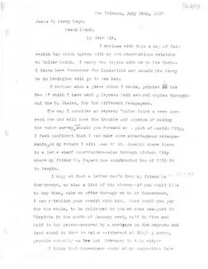 Primary view of [Transcript of letter from George L. Hammeken to James F. Perry, July 26, 1837]