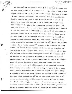 Primary view of [Transcript of Letter from Stephen F. Austin to Ramón Músquiz, August 9, 1828]