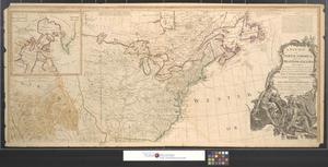 Primary view of A new map of North America, with the West India Islands : Divided according to the preliminary articles of peace, signed at Versailles, 20, Jan. 1783. Wherein are particularly distinguished the United States and the several provinces, governments & ca. which compose the British dominions; Laid down according to the latest surveys and corrected from the original materials, of Goverr. Pownall, Membr. of Parliamt. 1783 [Sheet 1].