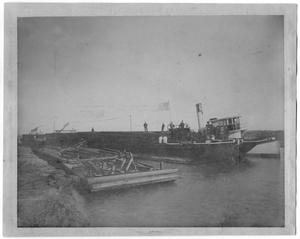 [Photograph of the First Boat Through a New Canal, January 24,1908]