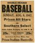 Poster: [Advertisement of a baseball game between Prison All Stars and Southe…