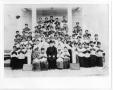 Photograph: [Catechism class of boys with priest]
