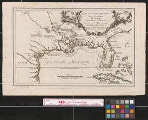 Primary view of Les costes aux environs de la riviere de Misisipi : decouvertes par Mr. de la Salle en 1683 et reconnues par Mr. le Chevallier d'Iberville en 1698 et 1699.
