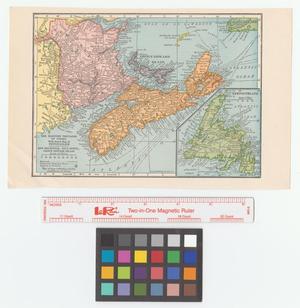 Primary view of The Maritime Provinces of Canada with insert map of Newfoundland: New Brunswick, Nova Scotia, Prince Edward Island.
