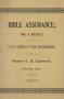 Pamphlet: Bible Assucrance; or a reply to Dr. B. H. Carroll's Tract on Assuranc…