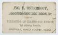 Text: [Business Card for John Patterson Osterhout]