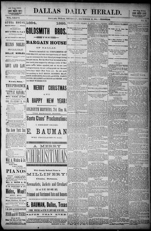 Primary view of The Dallas Daily Herald. (Dallas, Tex.), Vol. 36, No. 41, Ed. 1 Thursday, December 25, 1884