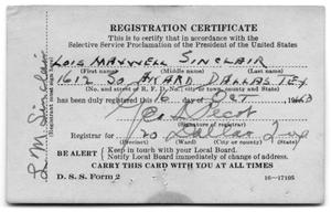 L. M. Sinclair Registration Certificate