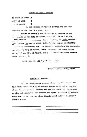 Incorporation Papers of Alvord, Texas