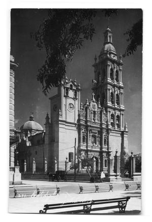 Postcard of a cathedral in Monterey